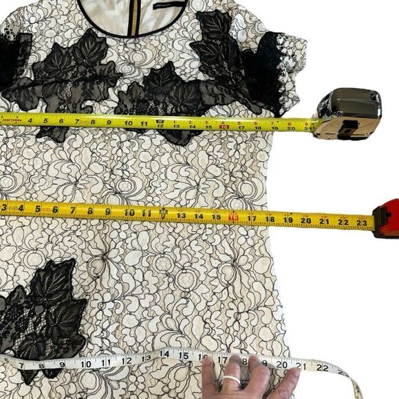 Karen Millen Lace Applique Patchwork Dress, Size 10, Ivory/Black RRP£215 DV276 - Picture 7 of 9